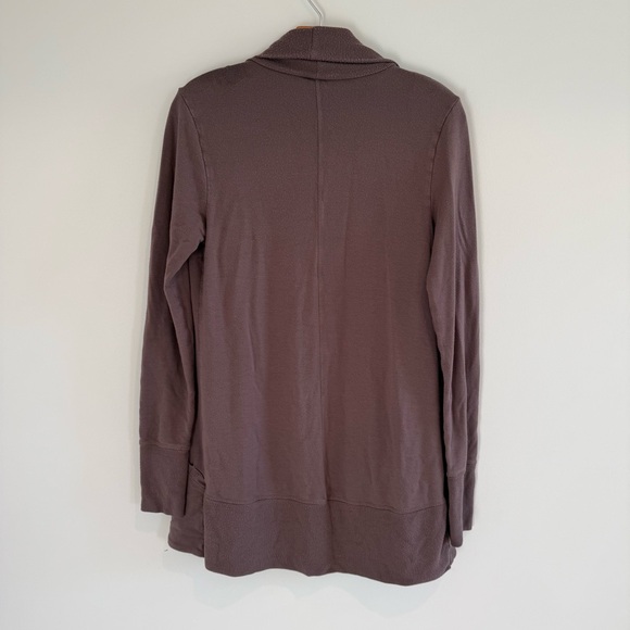 Athleta Open Front Cardigan With Pockets Long Sleeve Waterfall Brown Size Small - Picture 4 of 6